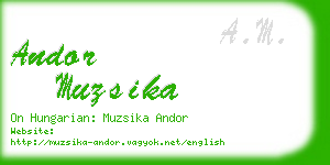 andor muzsika business card